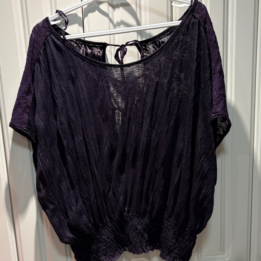 Free People Deep Purple Blouse